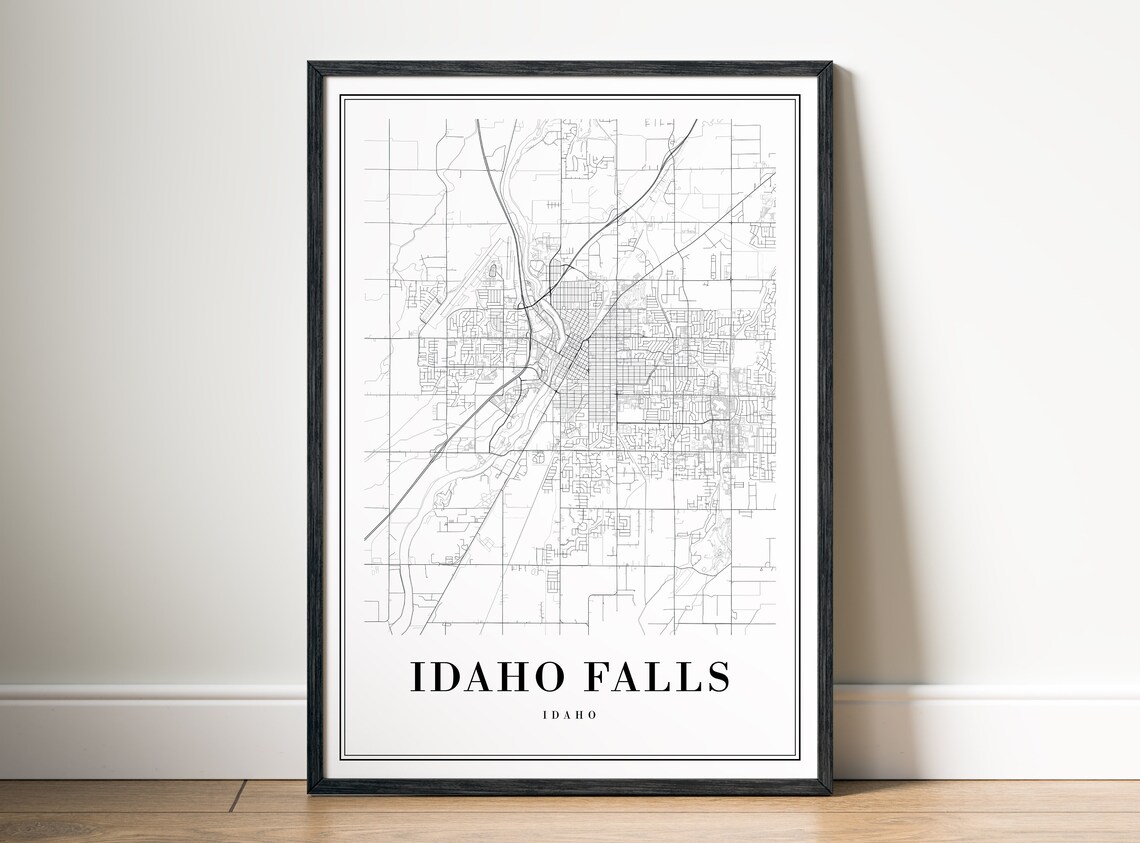 Idaho Falls Idaho City Street Map Fine Minimal Line Art Print - Image 5