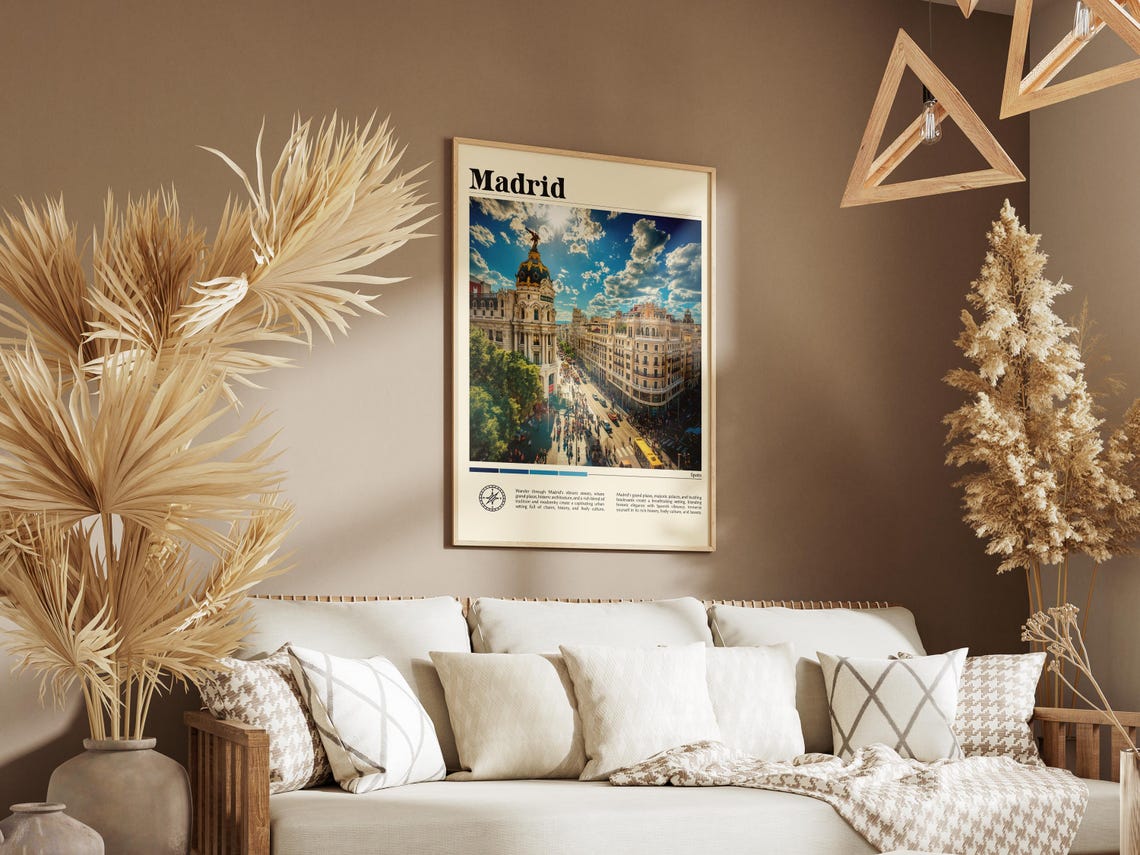 Madrid City Spain Travel Print Spain Travel Poster Travel Wall Art City Map Print Travel Poster Travel Art Gift Travel Home Decor - Image 8