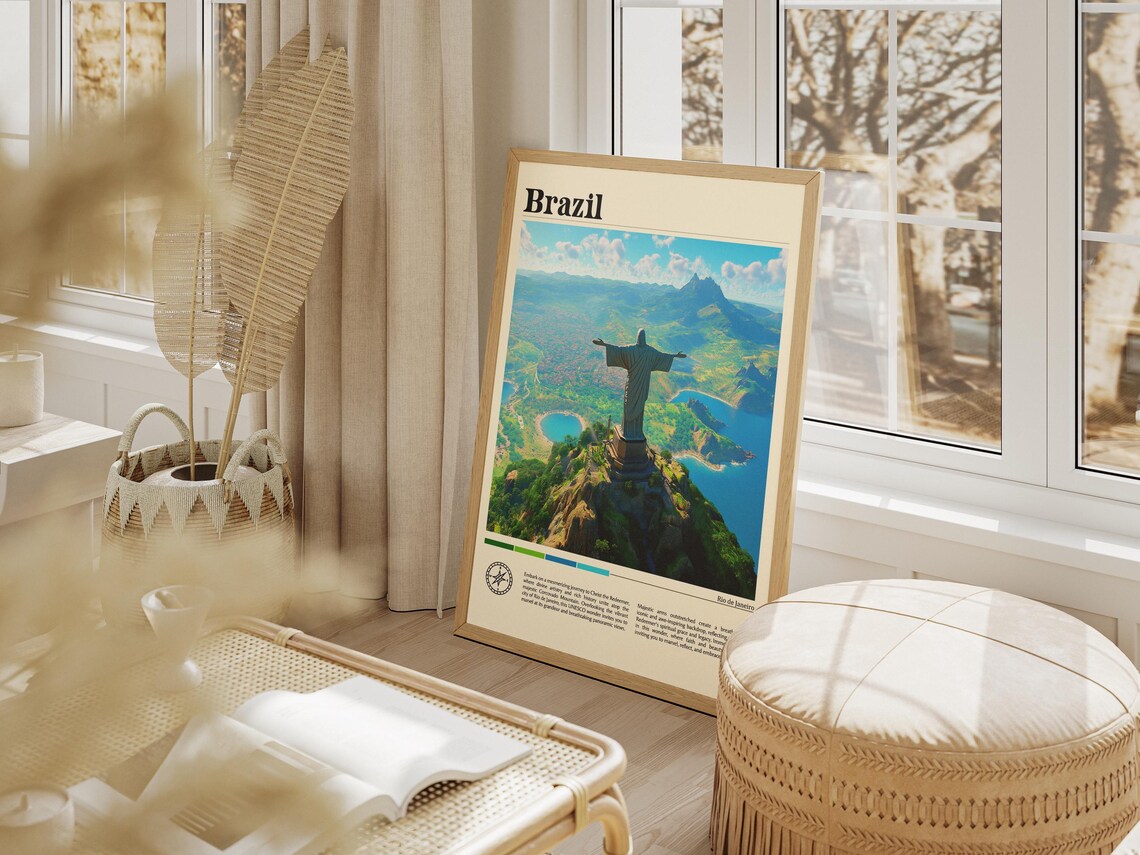 Brazil Christ the Redeemer Statue Rio de Janeiro Mountain Vista Travel Poster - Image 6