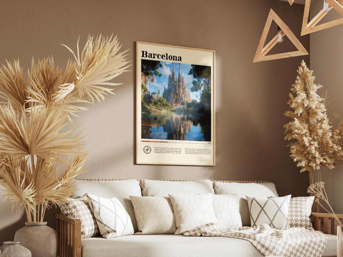 Barcelona City Spain Travel Print Spain Travel Poster Travel Wall Art City Map Print Travel Poster Travel Art Gift Travel Home Decor - Image 8
