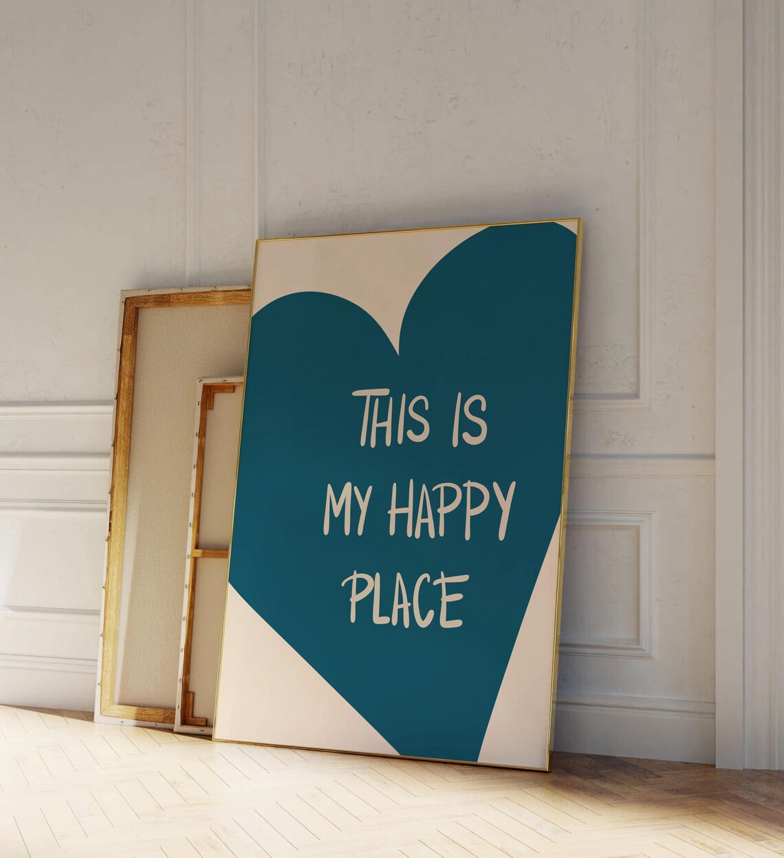 This Is My Happy Place Navy Heart Quote Poster - Image 3