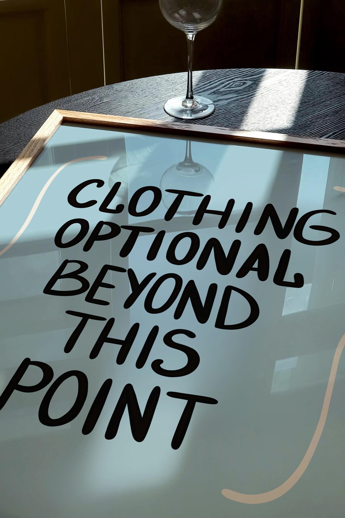 Clothing Optional Coastal Typography Art Print - Image 2