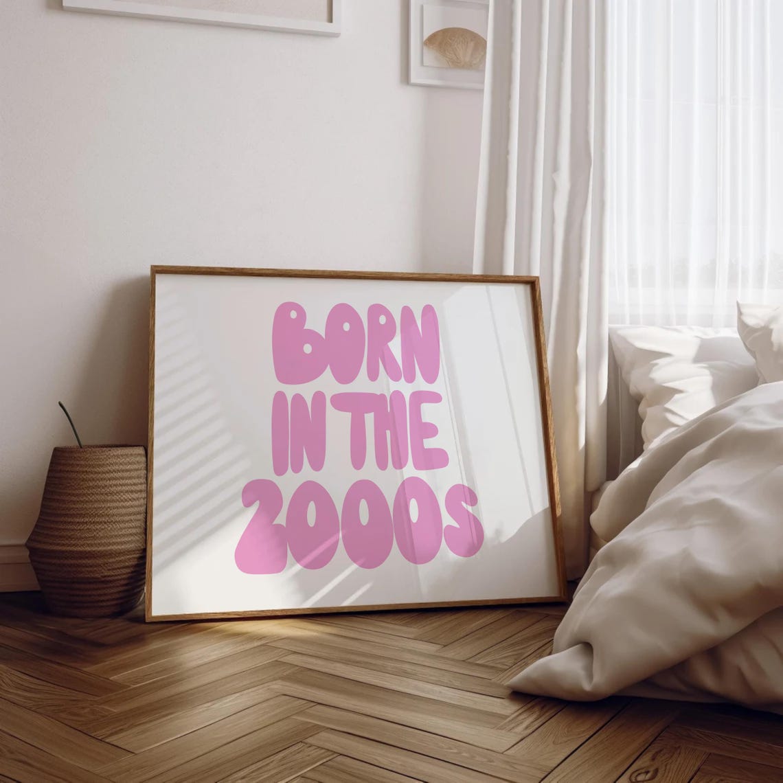 Born In The 2000s Pink Bubble Letter Y2K Nostalgia Dorm Poster - Image 2