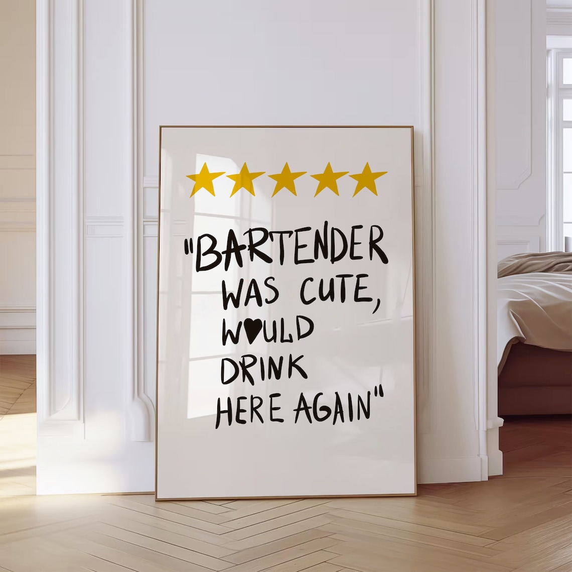 Bartender Was Cute Would Drink Here Again Retro Art Print