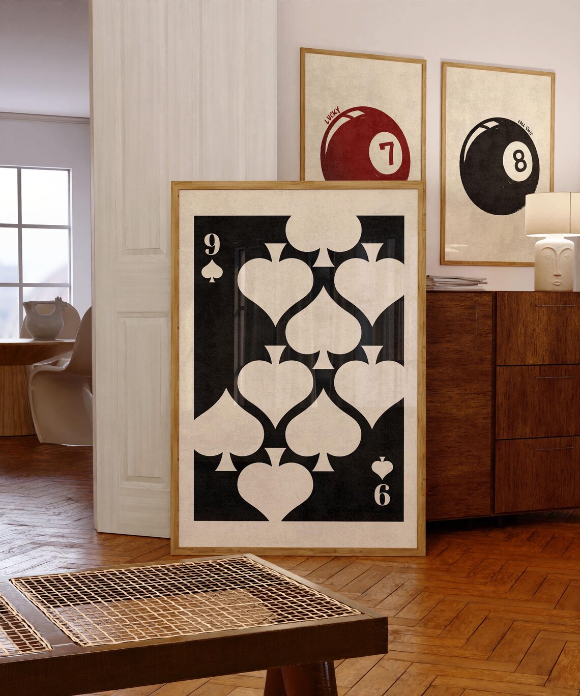 9 Of Spades Minimalist Poker Card Art Print - Image 4