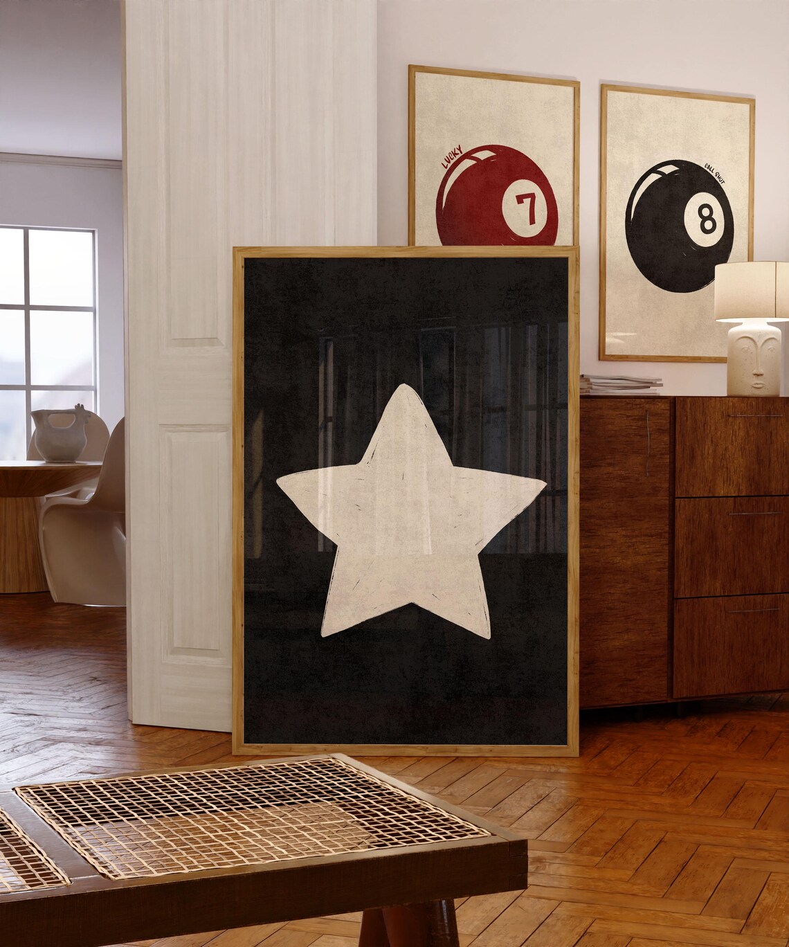 Retro Hand Drawn Star Art Print, Trendy Aesthetic - Image 4