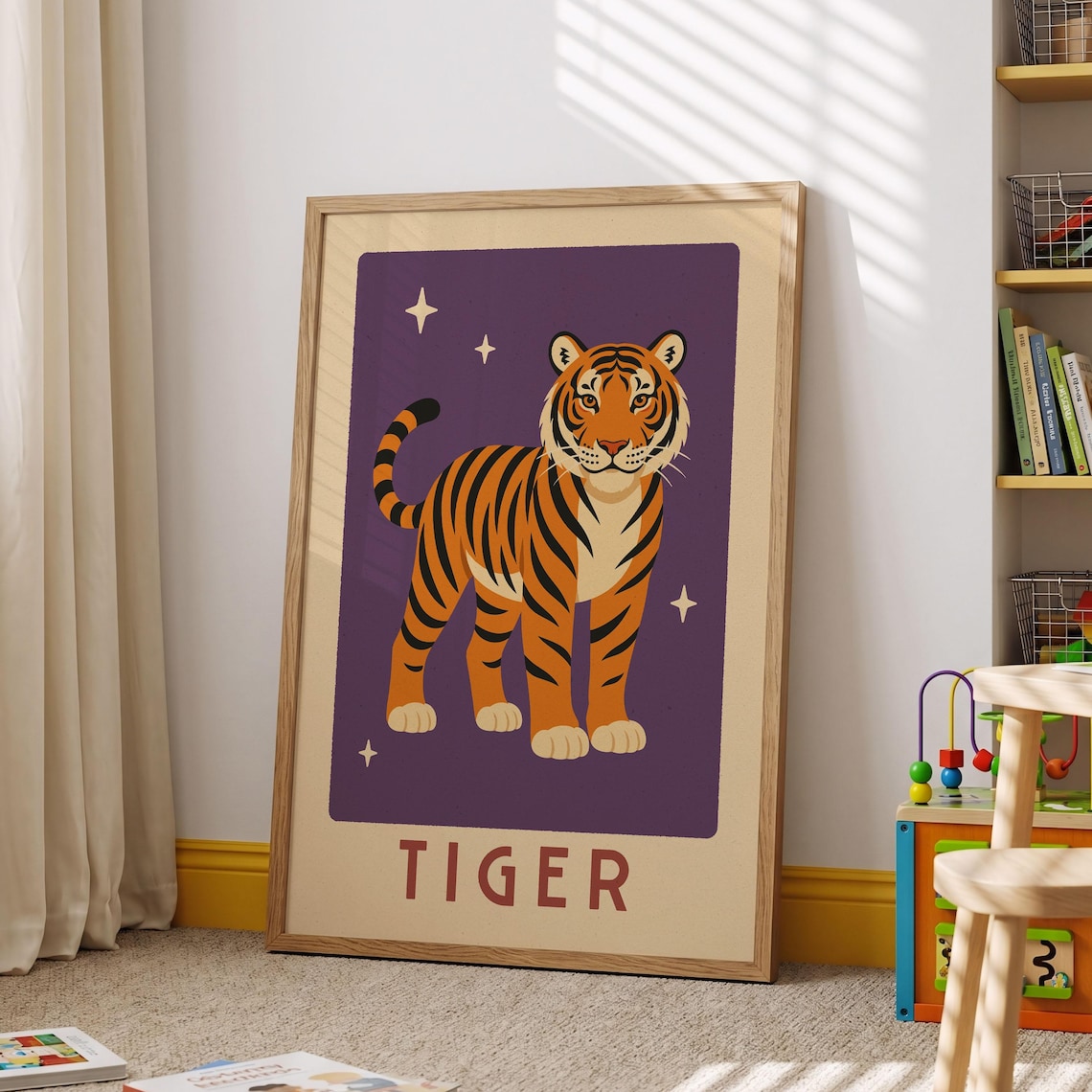 Tiger Nursery Print Jungle Animal Wall Art Kids Room Decor