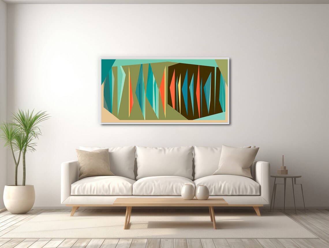 Mid-Century Geometric Abstract Wall Art Print - Image 3
