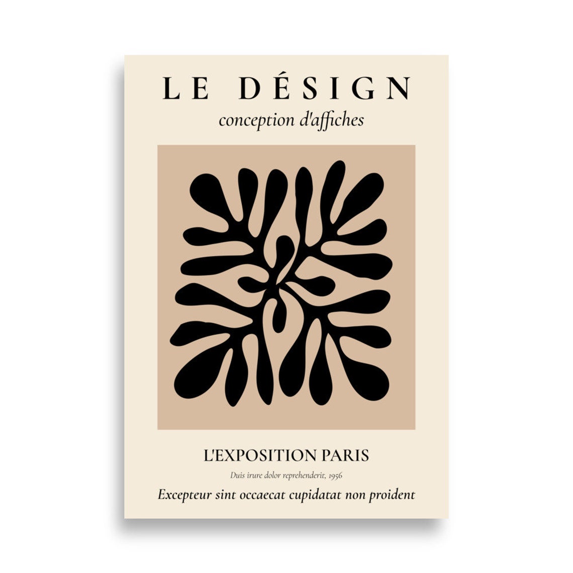 Matisse Style Black Organic Shape Paris Exposition Gallery Poster - Image 2