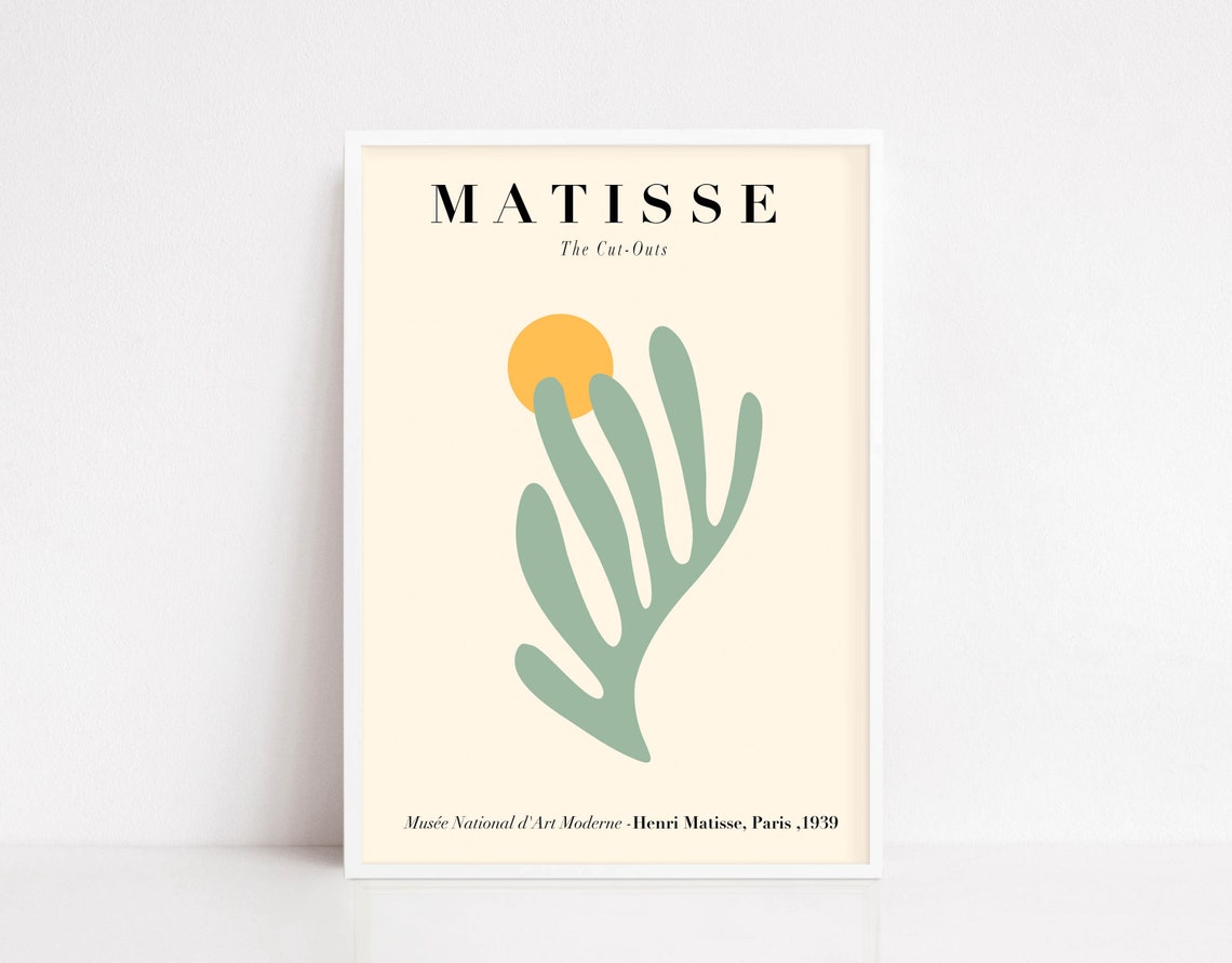 Henri Matisse The Cut Outs Green Leaf Sun Beige Museum Art Poster