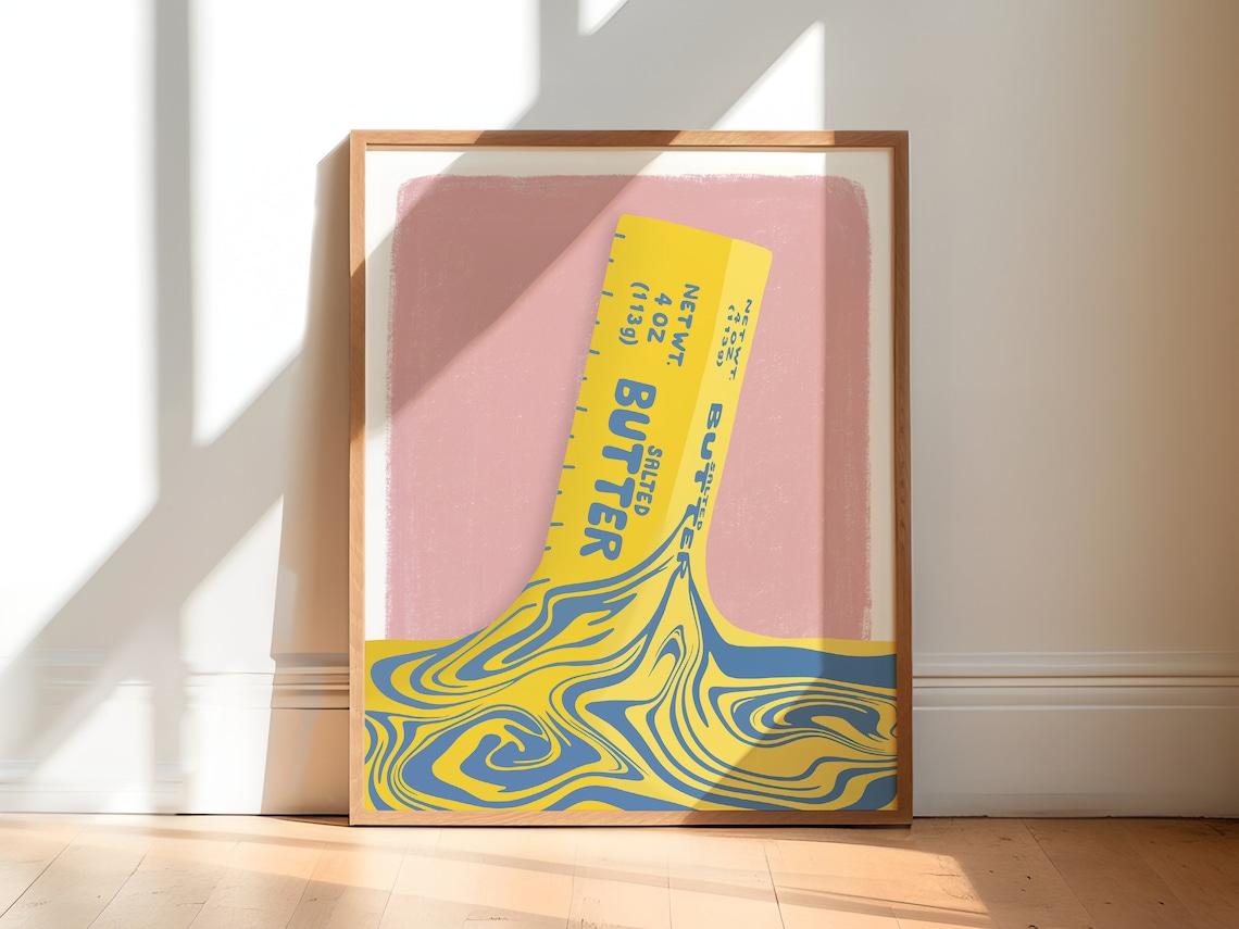 Melted Butter Art Print, Funky Kitchen Poster