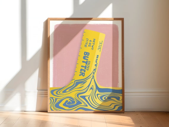 Melted Butter Art Print, Funky Kitchen Poster