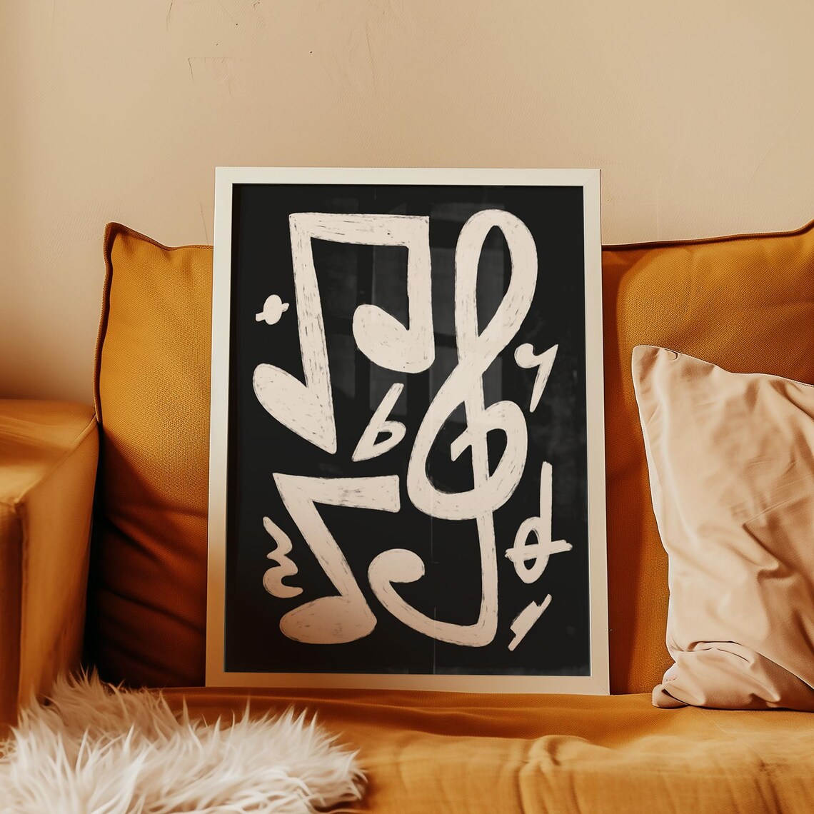 Music Note Wall Art Print, Modern Musical Symbol