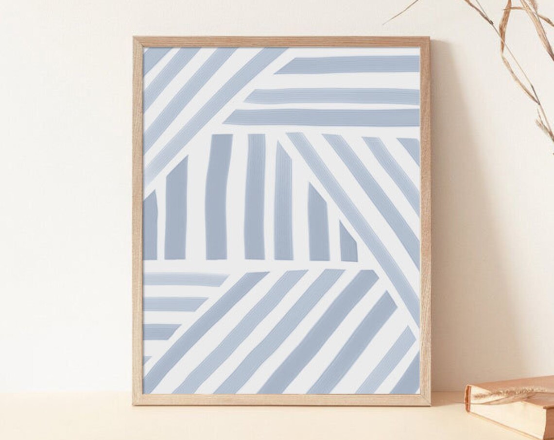 Baby Blue Print, Blue Stripe Minimalist Art Print - Image 3