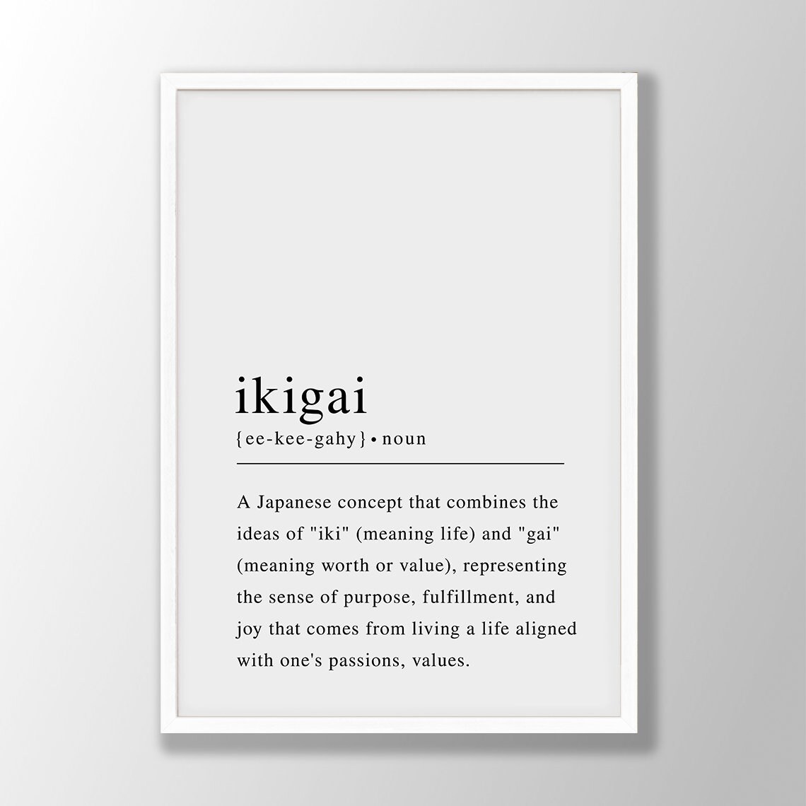 Ikigai Japanese Concept Purpose Definition Minimalist Poster