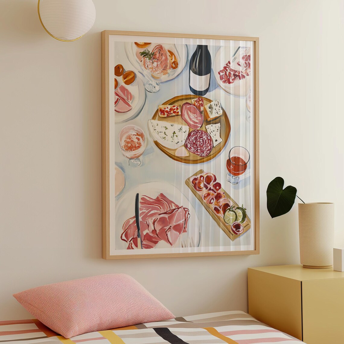 Spanish Tapas Still Life, Pastel Kitchen Art Print - Image 3