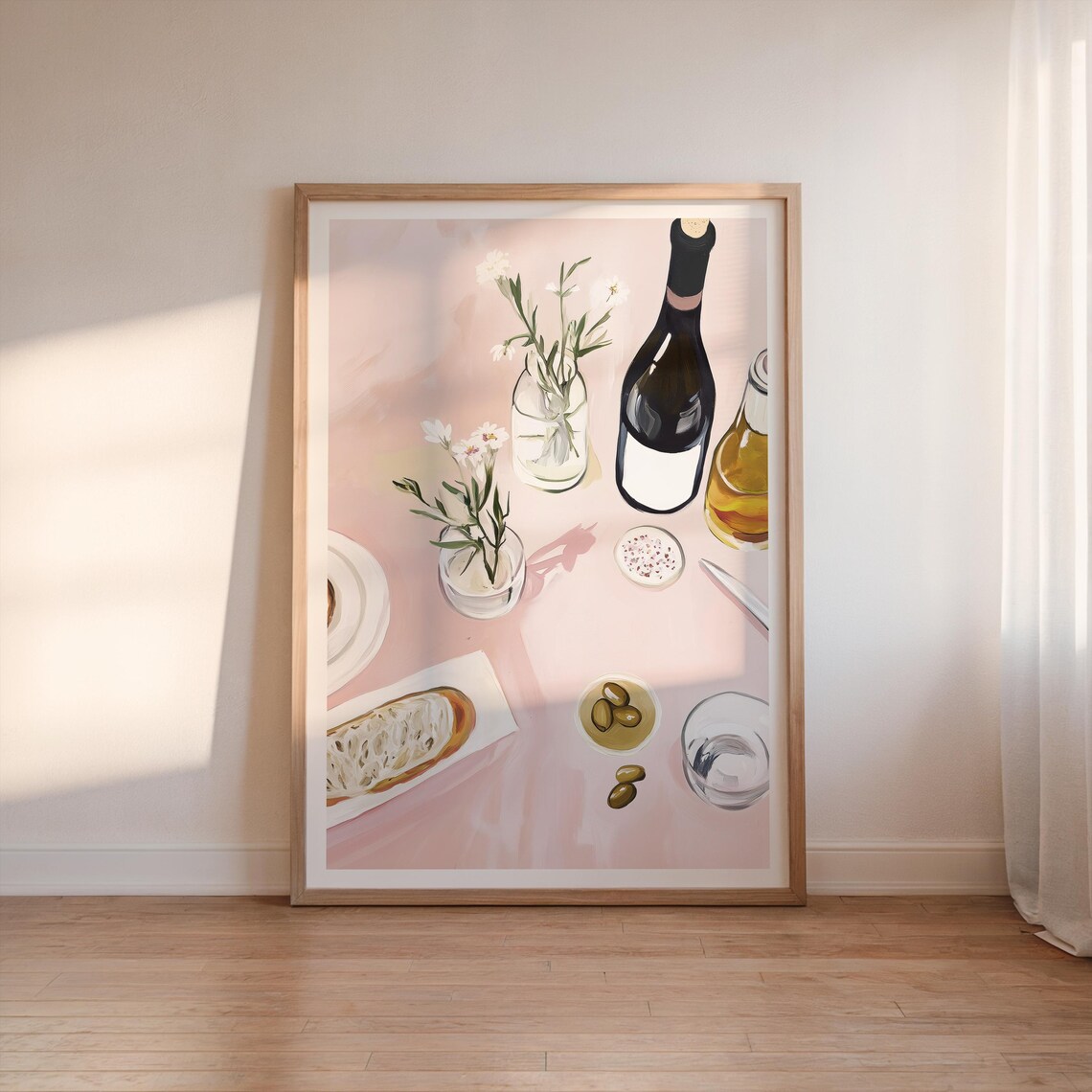 Mediterranean Aperitivo Art Print, Italian Summer Dining