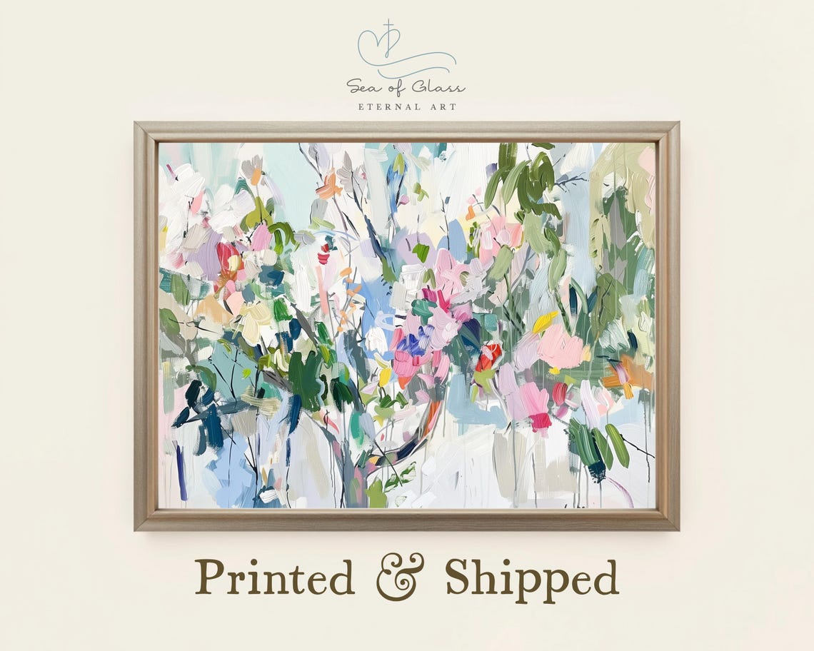 Floral Tree Art Print Colorful Botanical Impressionist Wall Decor