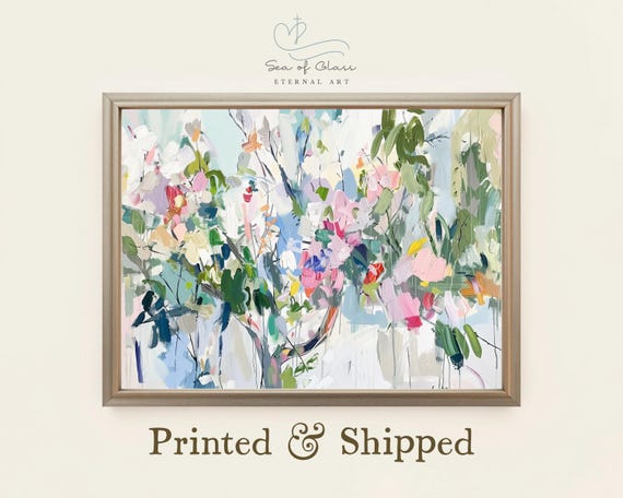 Floral Tree Art Print Colorful Botanical Impressionist Wall Decor