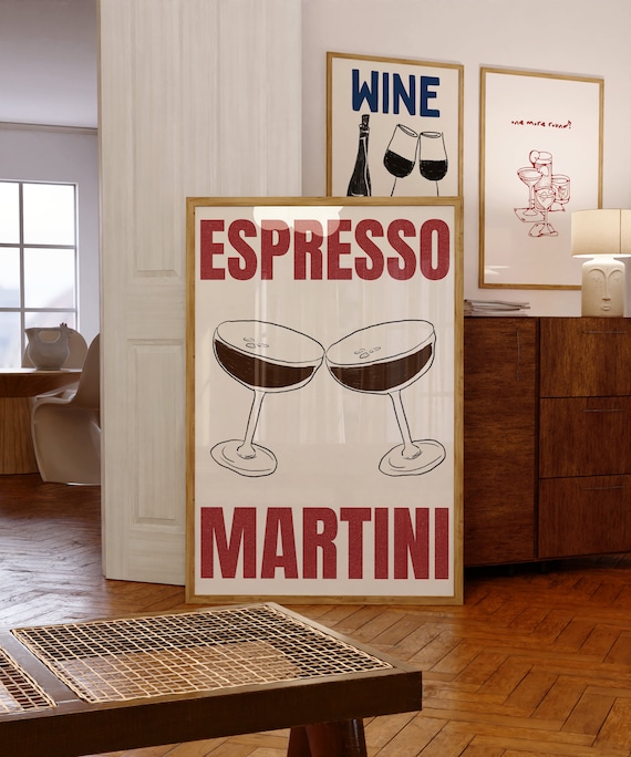 Espresso Martini Cocktail Print, Bar Cart Decor