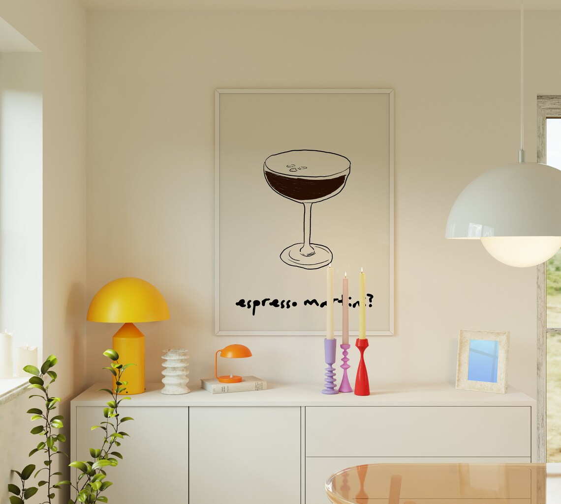 Espresso Martini Print, Cocktail Bar Art Print - Image 3