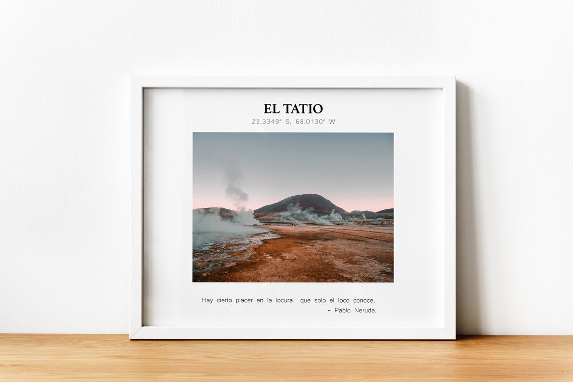 El Tatio Chile Geothermal Geysers Sunrise Desert Travel Poster