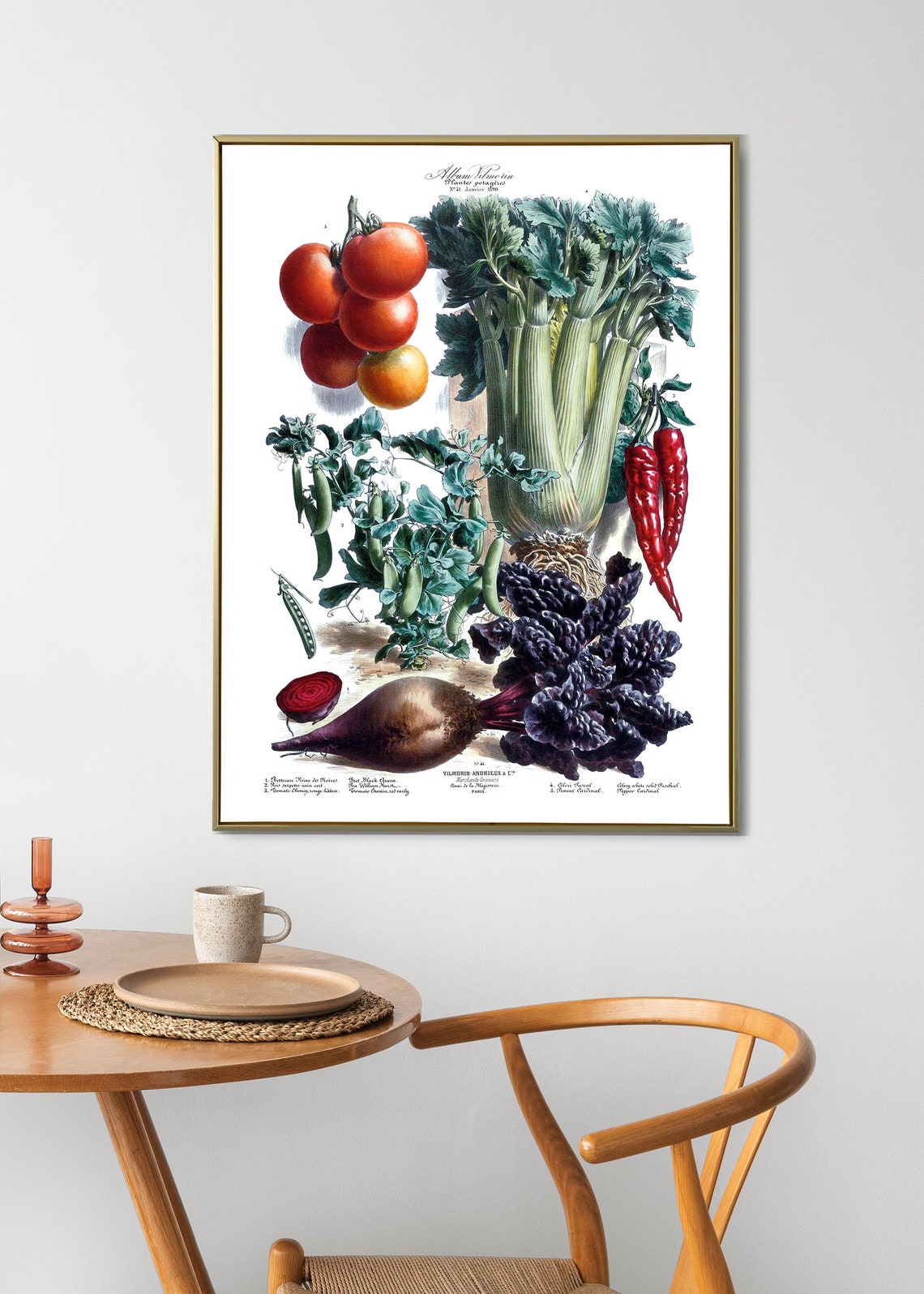 Vilmorin French Vegetable Study Tomato Celery Vintage Kitchen Poster - Image 3