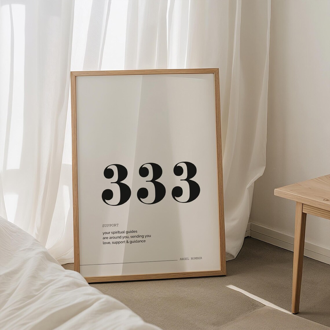 333 Angel Number Minimalist Spiritual Support and Guidance Poster
