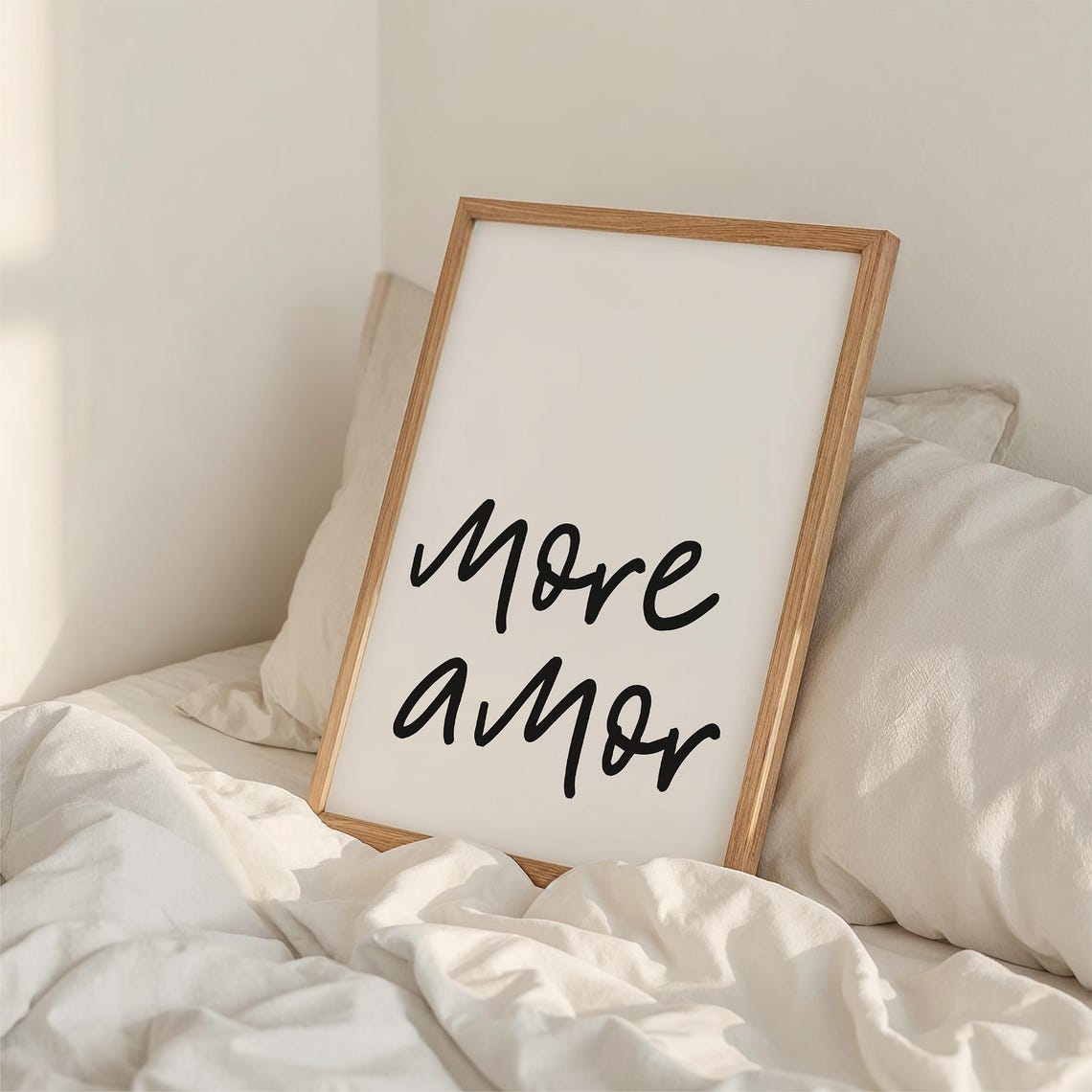 More Amor Handwritten Script Spanish Love Quote Minimalist Poster