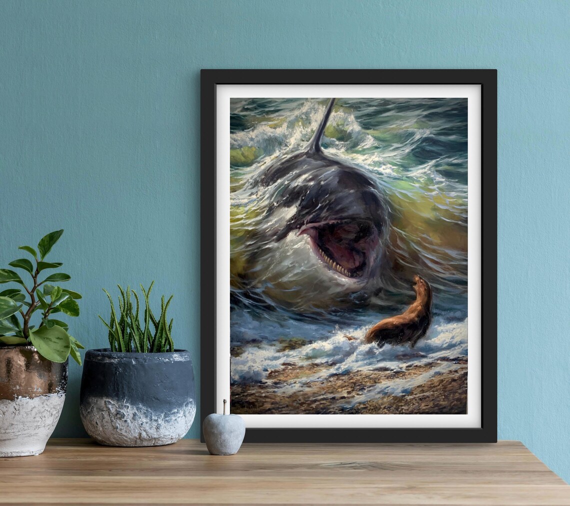 Sealed Fate Orca Art Print, Ocean Animal Poster