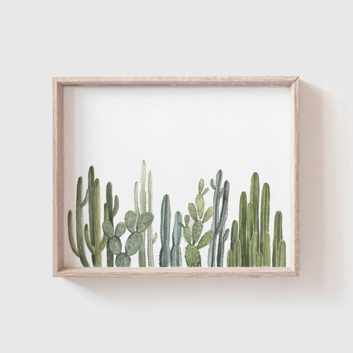 Cactus Row No 2 Art Print, Southwestern Watercolor