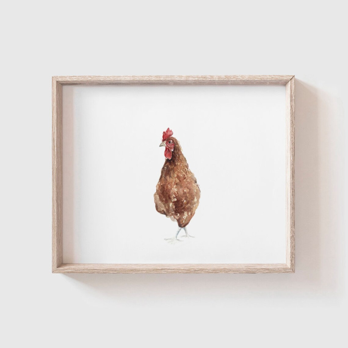 Red Chicken Farmhouse Art Print, Kitchen Decor