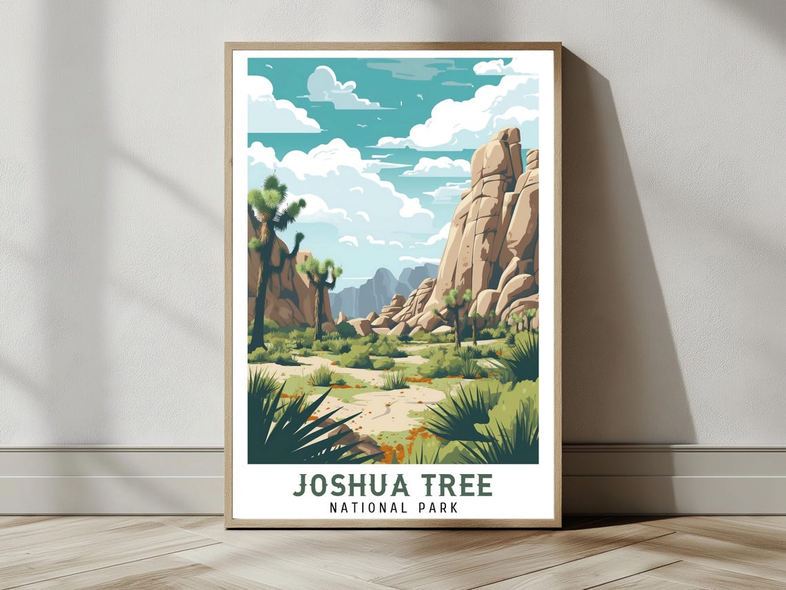 Joshua Tree National Park Vintage Travel Poster Print Wall Art Gift Idea Home Decor - Image 2