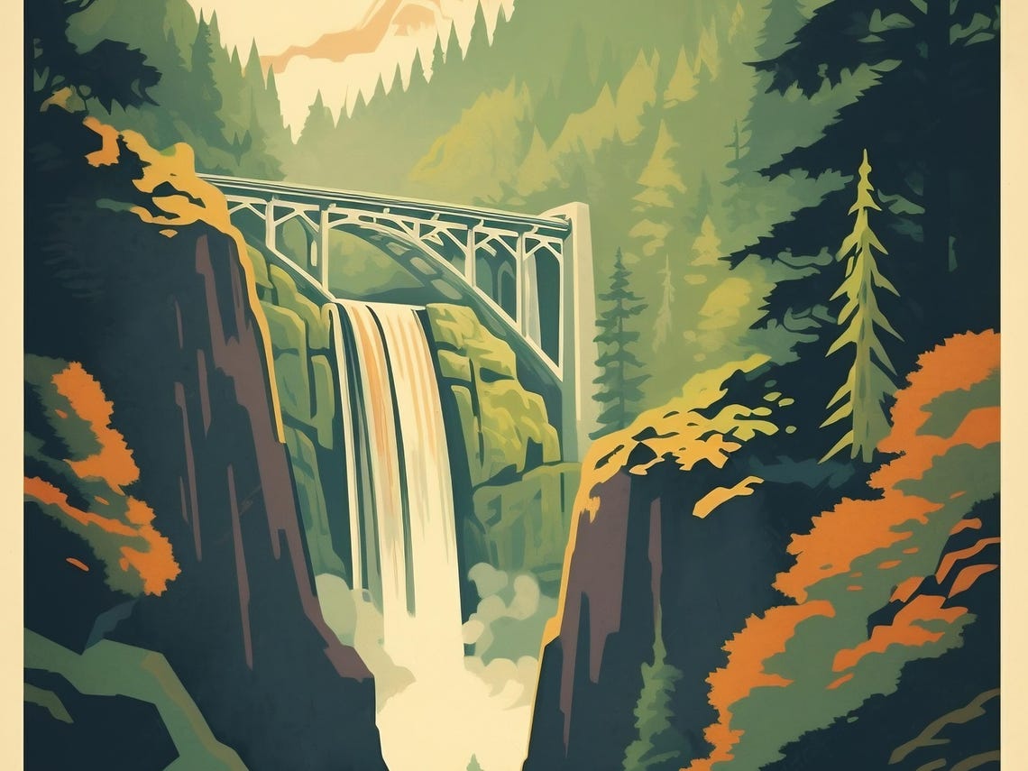 Oregon Vintage Travel Poster Print Wall Art Gift Idea Home Decor - Image 3