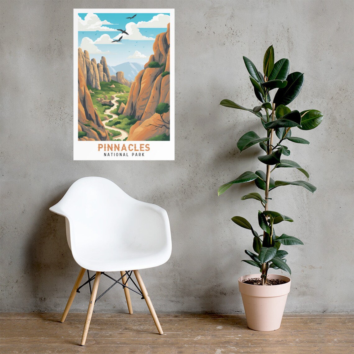Pinnacles National Park Rocky Pinnacles Canyon Trail Vintage Travel Poster - Image 2