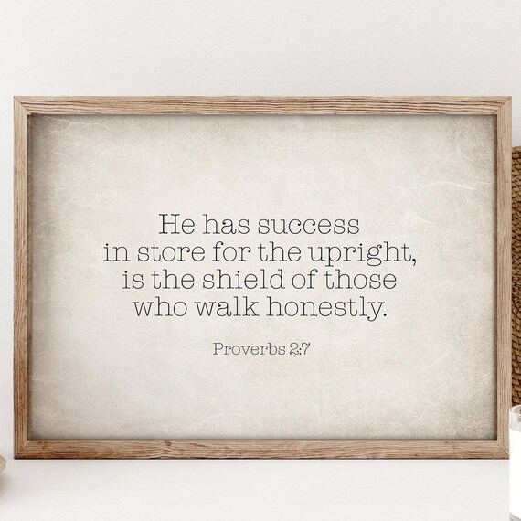 Inspiring Art For Men Neutral Wall Inspirational Gift Success Instant Proverbs Verse Scripture 16x20