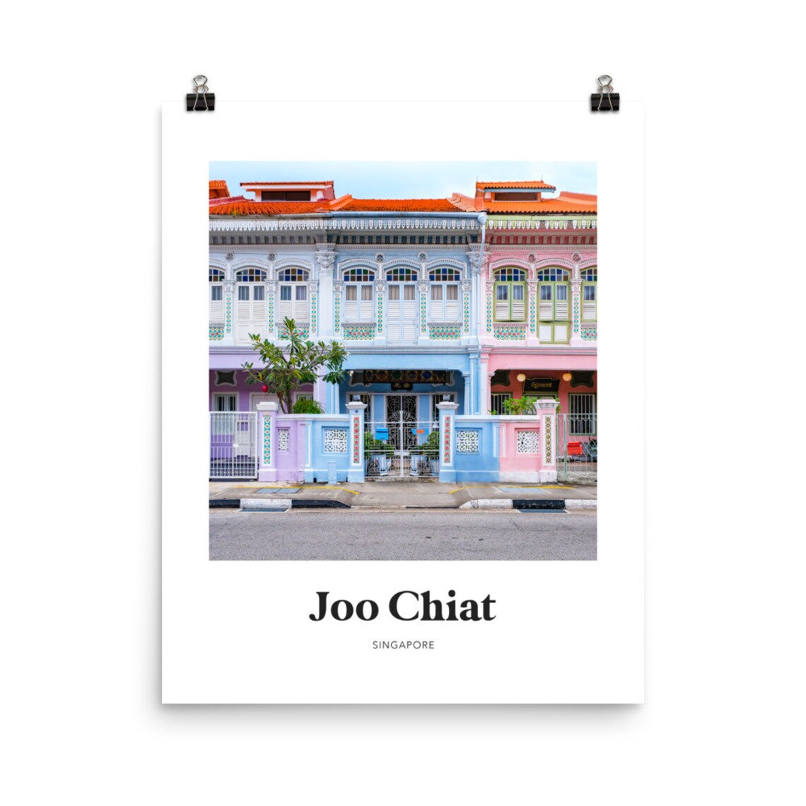 Joo Chiat Singapore Colorful Peranakan Shophouses Travel Poster - Image 2