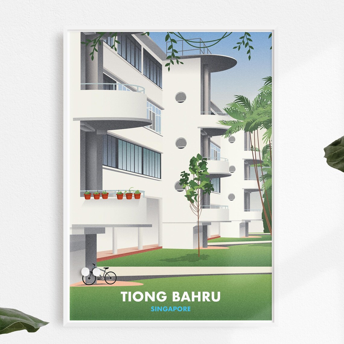 Tiong Bahru Singapore Art Deco Apartment Retro Travel Poster - Image 3