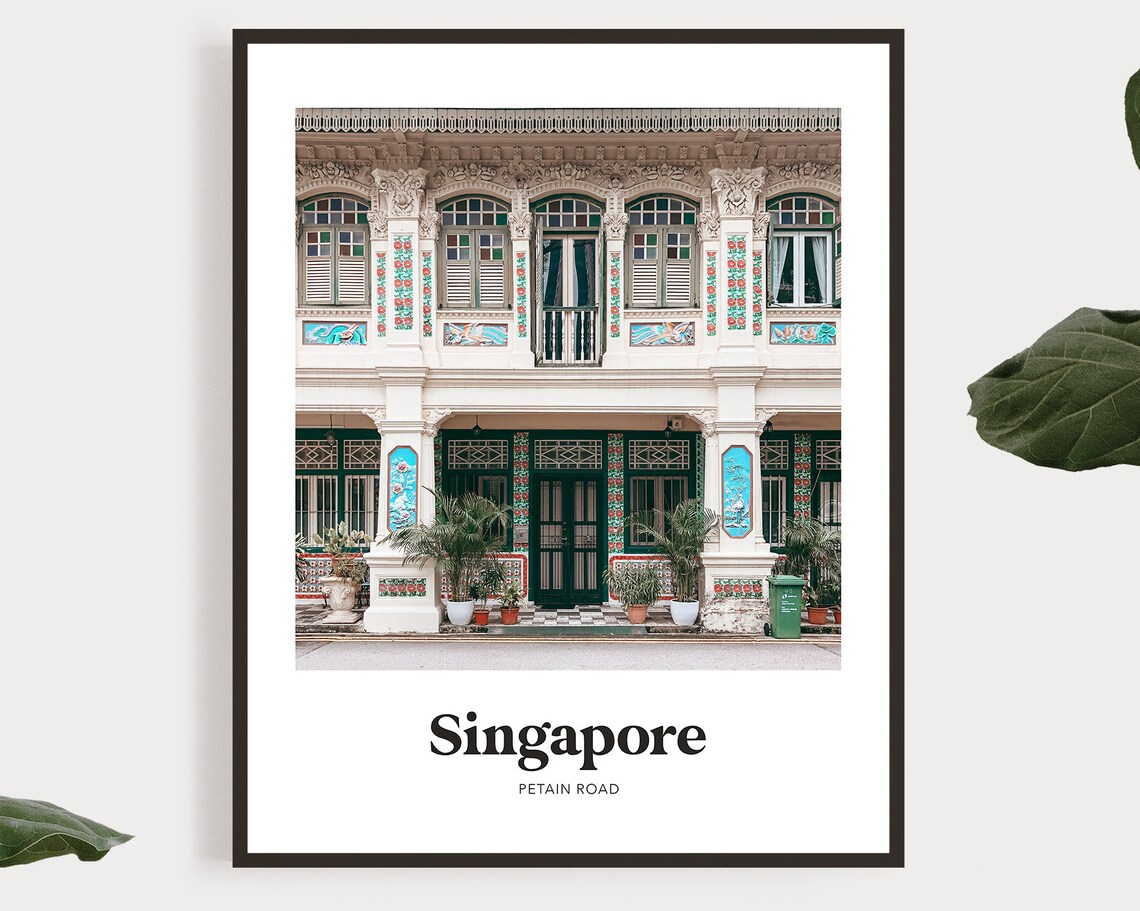 Singapore Petain Road Ornate Peranakan Shophouse Photo Poster