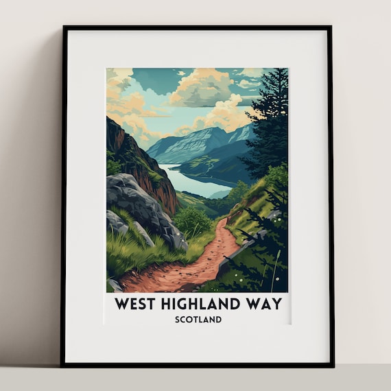 West Highland Way Scotland Lochside Hiking Trail Summer Travel Poster
