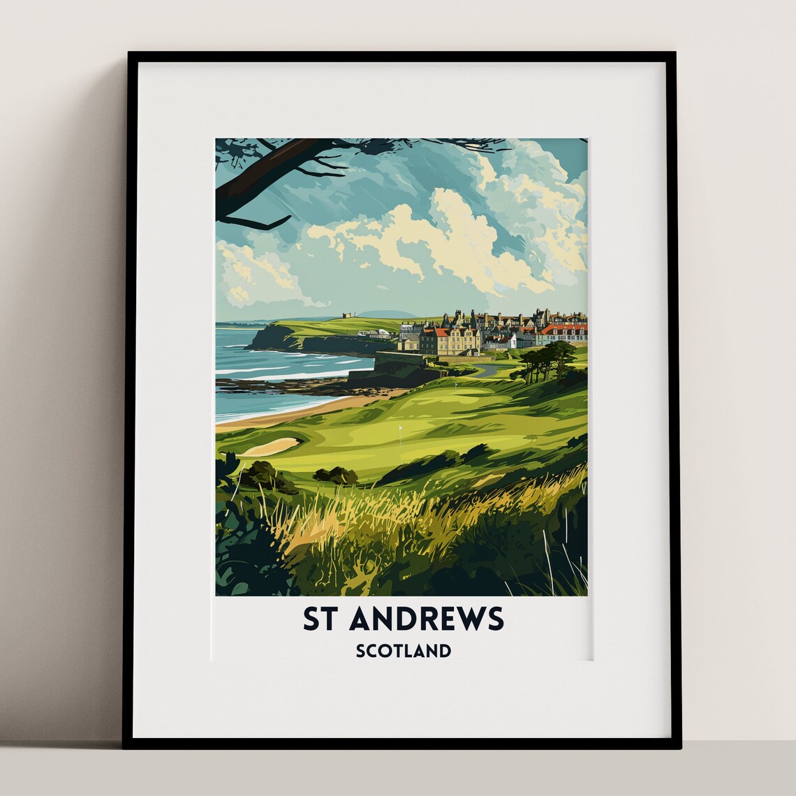 St Andrews Scotland Golf Course Seaside Links Green Travel Poster