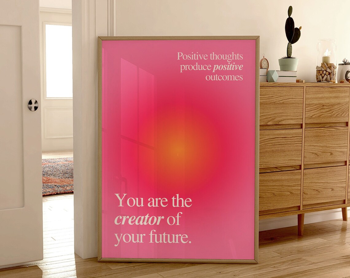 Aura Manifestation Quote Poster, Trendy Positivity - Image 3