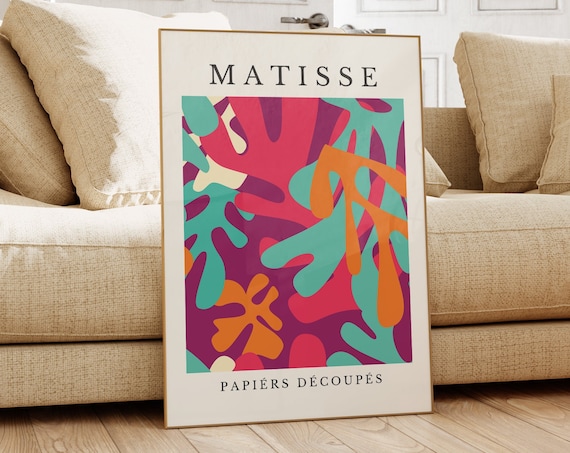 Matisse Papiers Decoupes Magenta Pink Orange Bold Shapes Poster