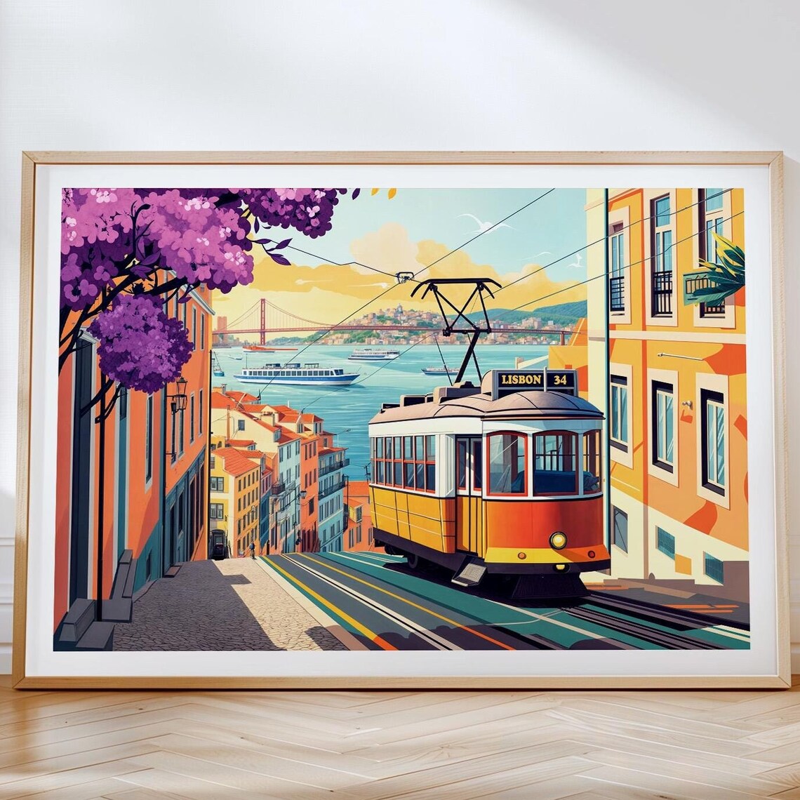 Lisbon Portugal Travel Poster, City Art Print
