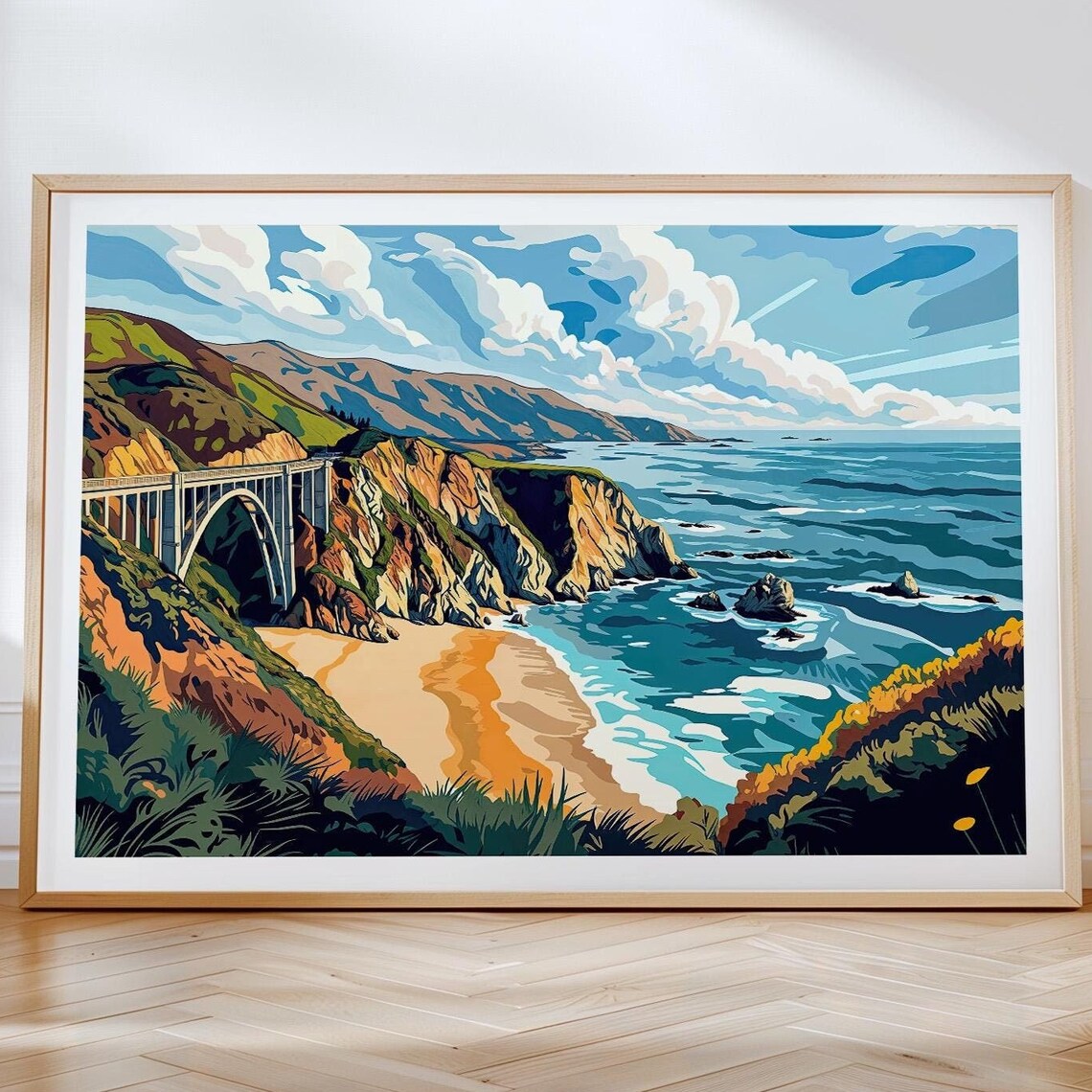 Big Sur California Bixby Bridge Coastal Cliffs Scenic Travel Poster