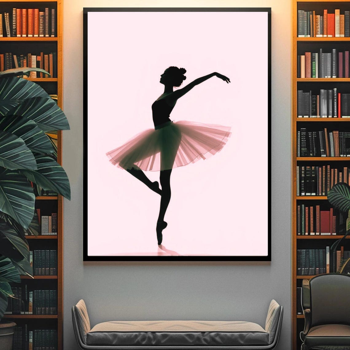 Ballerina Pink Tutu En Pointe Silhouette Graceful Dance Nursery Poster - Image 4