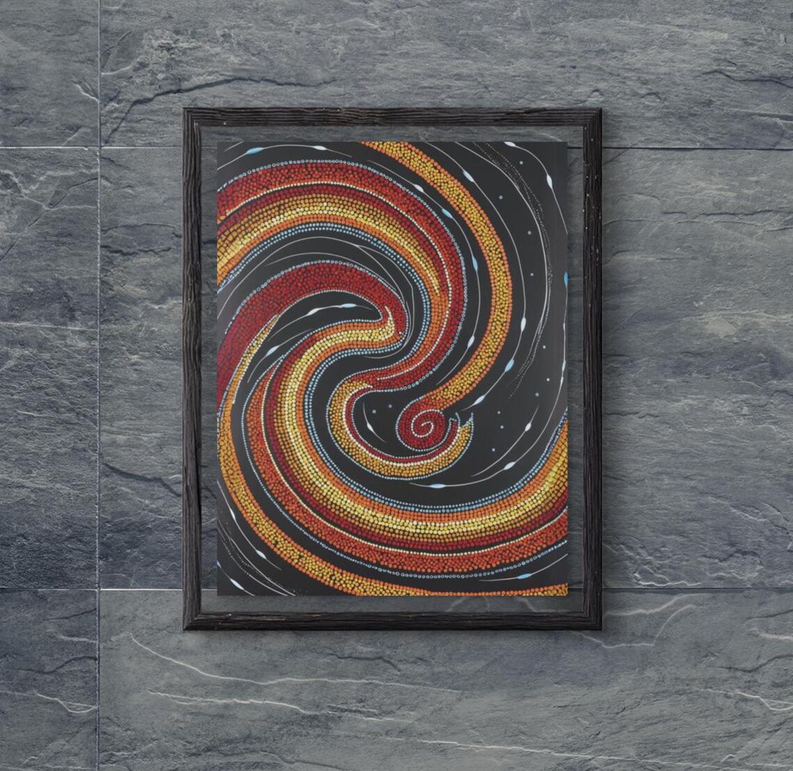 Aboriginal Dot Art Print, Australian Home Office Decor