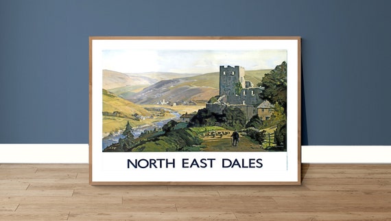 North East Dales England Vintage Travel Poster Poster Paper Or Print Gift Idea