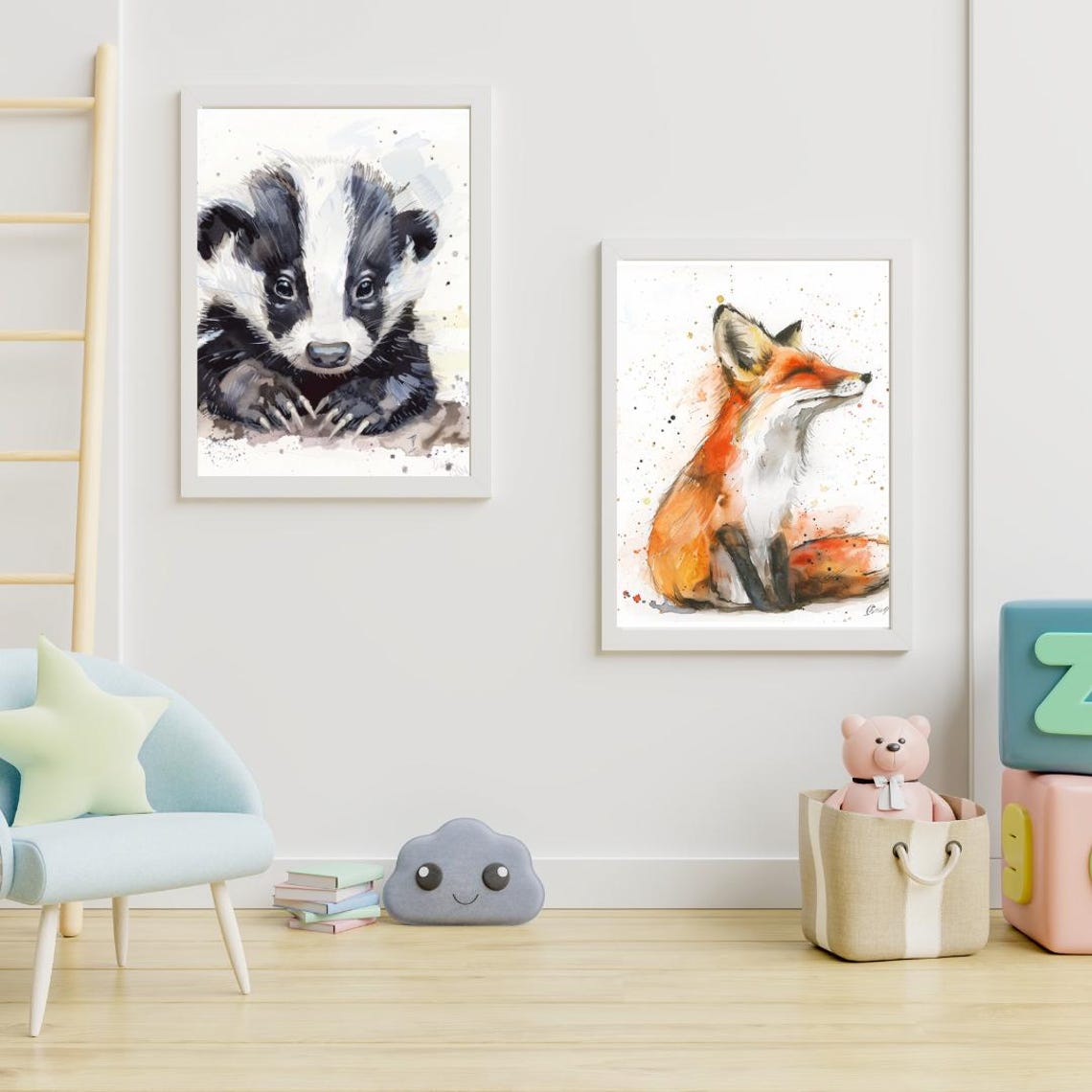 Baby Badger Watercolor Art Print - Image 4