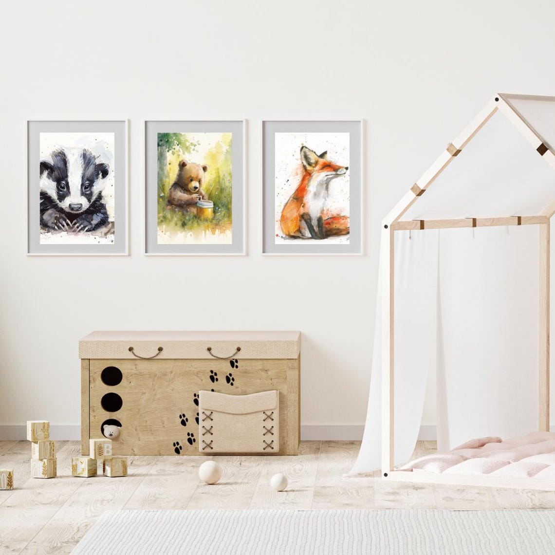 Baby Badger Watercolor Art Print - Image 3